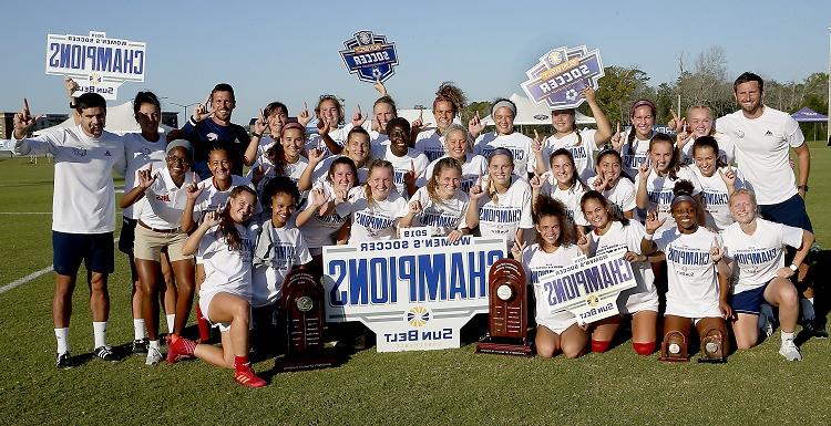The University of South Alabama Jaguars are the Sun Belt Conference Women's Soccer Tournament champions after a 5-1 win over Arkansas State.